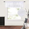 Miulee Solid White Kitchen Sheer Valance Linen Look Window Curtain, Living Room Windows Voile Valance Rod Pocket 1 Panels (60'