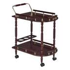 Coaster Home Furnishings Palmer 2-Tier Serving Cart Merlot and Brass