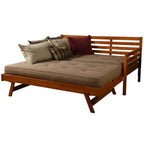 Kodiak Furniture Twin to King Size Daybed with Pop Up Trundle in Wood, in Mahogany, No Box Spring Needed, Easy Assembly