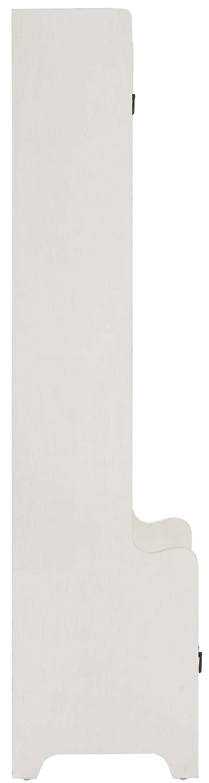 Crosley Furniture Fremont Hall Tree with Storage Cabinets and Coat Rack Hooks for Hanging, Distressed White