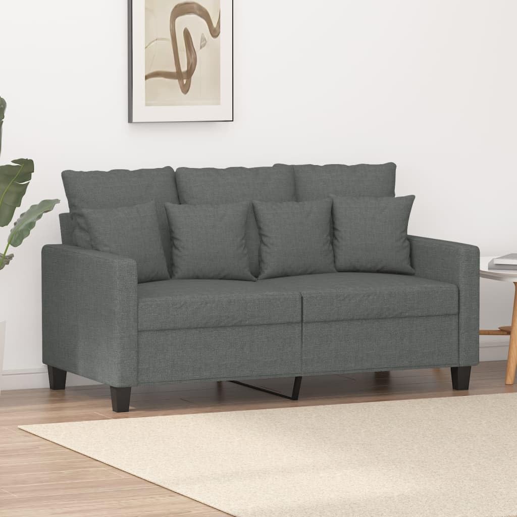 vidaXL 2-Seater Sofa with Comfortable Armrests - Dark Gray 47.2&quot; Wide - Modern Design Fabric Couch for Living Room or Office.