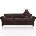 Princedeco 4 Pieces Couch Covers Extra Large Couch Covers For 3 Cushion Sofa Width Up To 105 Inch Thick Soft Furniture Slipcovers With 3 Individual Large Cushion Covers(X-Large,Oatmeal)