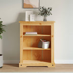 vidaXL 3-Tier Bookcase - Solid Waxed Pinewood, Timeless Design, Mexican 'Corona' Furniture Style, Ample Storage Space - Ideal for Living Room or Study - Brown