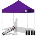Eurmax Usa 8'X8' Pop Up Canopy Tent Commercial Instant Canopies With Heavy Duty Roller Bag,Bonus 4 Sand Weights Bags (Purple)