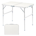 Outvita 3Ft Portable Folding Camping Table, Outdoor Waterproof Adjustable Height Table, Aluminum Lightweight Suitcase Foldable T