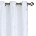 Bgment Room Darkening Curtains 84 Inch Length 2 Panels Set, Grommet Thermal Insulated Blackout Curtains With Wave Line And Dots Printed For Bedroom, Each 38 X 84 Inch, Pure White