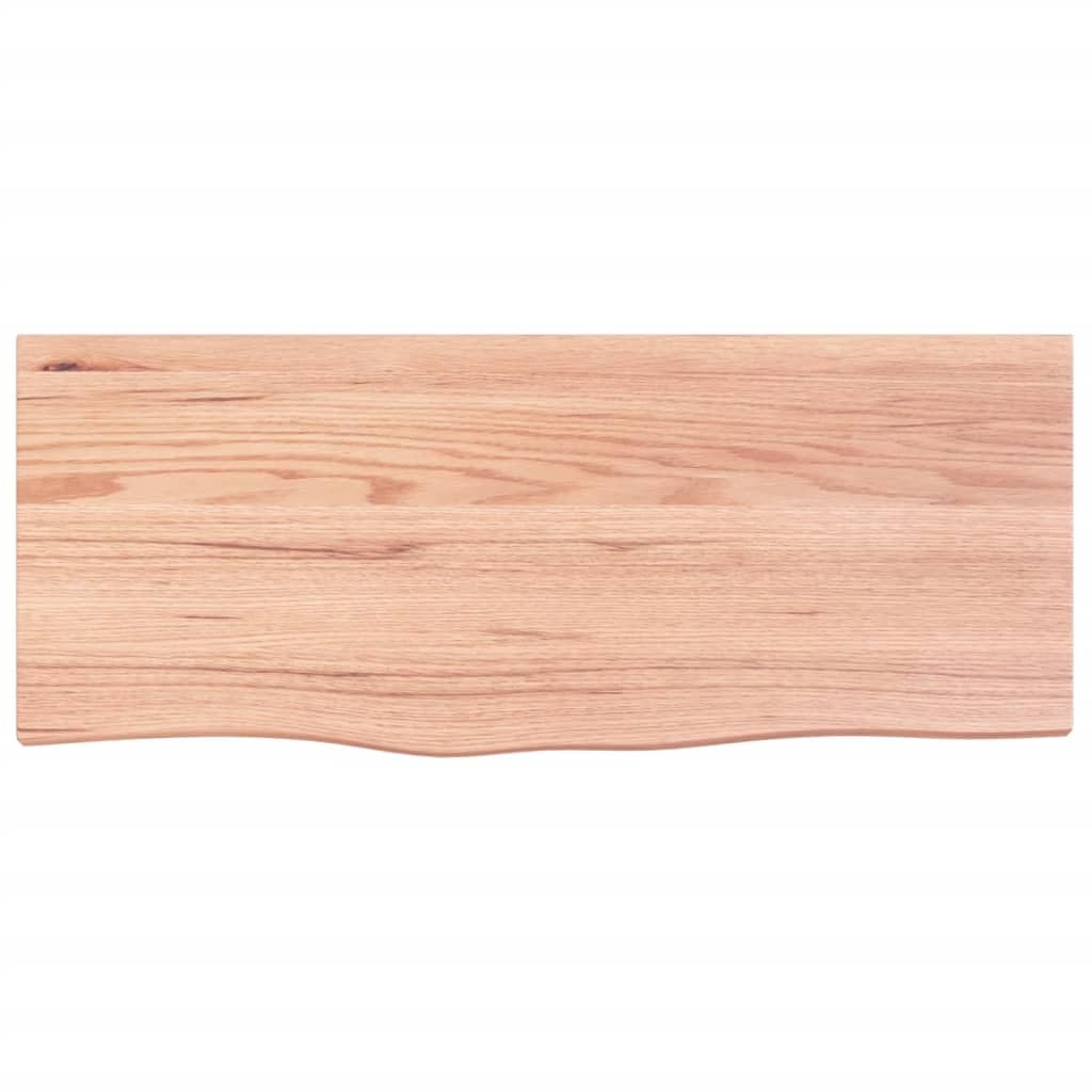 vidaXL Wall Shelf in Light Brown - Versatile 39.4"x15.7"x(0.8"-1.6") Solid Oak Wood Shelf for Multiple Uses – Handmade, Treated, Live-Edge Design