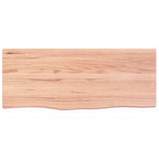vidaXL Wall Shelf in Light Brown - Versatile 39.4"x15.7"x(0.8"-1.6") Solid Oak Wood Shelf for Multiple Uses – Handmade, Treated, Live-Edge Design