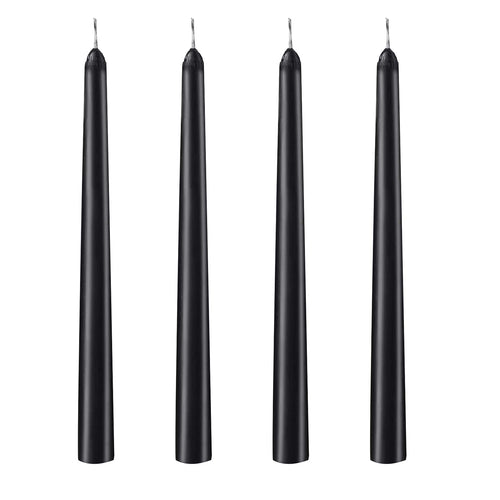 10 inch Black Taper Candles-Set of 4 Tapered Candle, Tall Candlesticks,Dripless and Smokeless,Home Dinner Candle, Party, Wedding