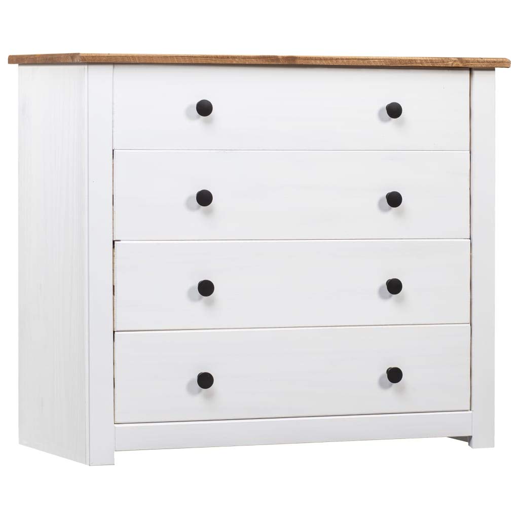 vidaXL Side Cabinet for Bedroom Storage Sideboard with 4 Drawers White Pine