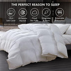 Luxurious Queen Size Goose Down Fiber Waterfowl Feather Fiber Comforter Duvet, 100% Egyptian Cotton Cover, 48 Oz. Fill Weight, B