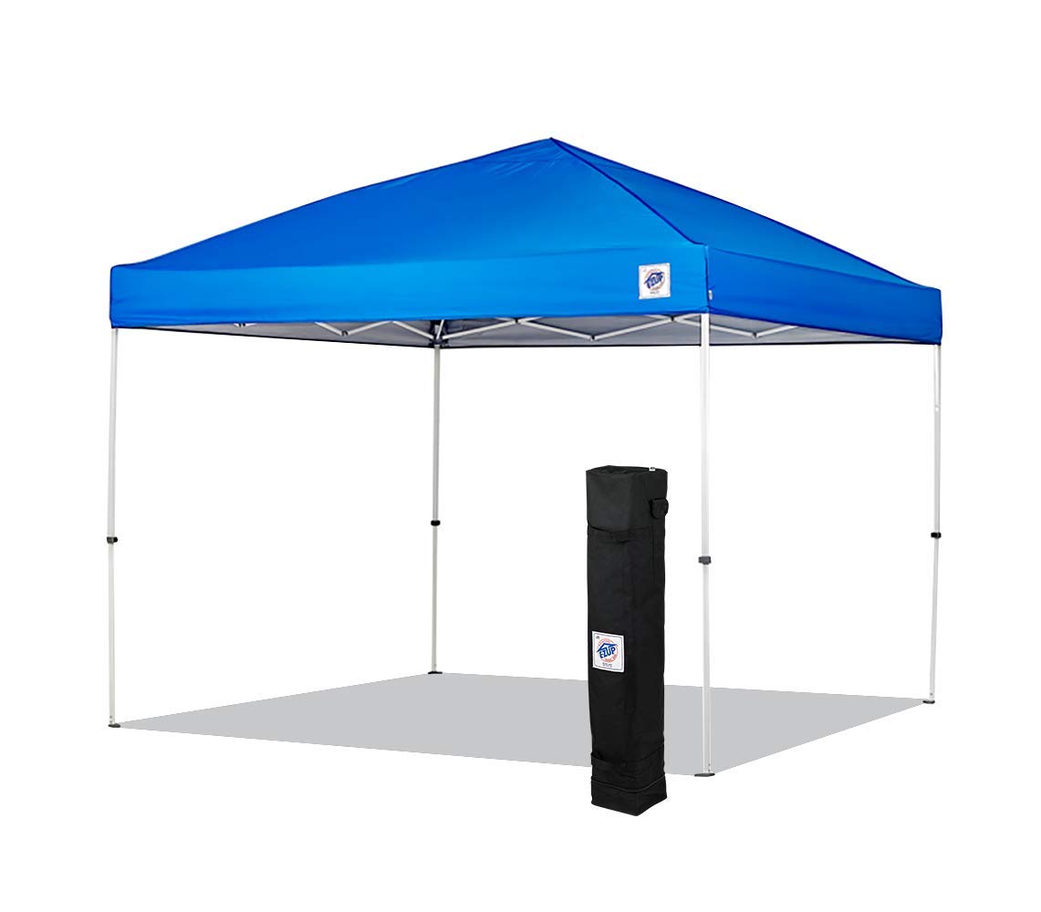 E-Z Up Env3Wh10Rb, 10' X 10', Roller Bag, 4-Piece Spike Set, Recreational Grade Royal Blue Top New Envoy Ez Up Instant Canopy Sh
