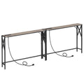 MAHANCRIS 2 Pack Sofa Table with Charging Station, 39.4    Console Table, Narrow Entryway Table, Slim Hallway Table, Retro Couch