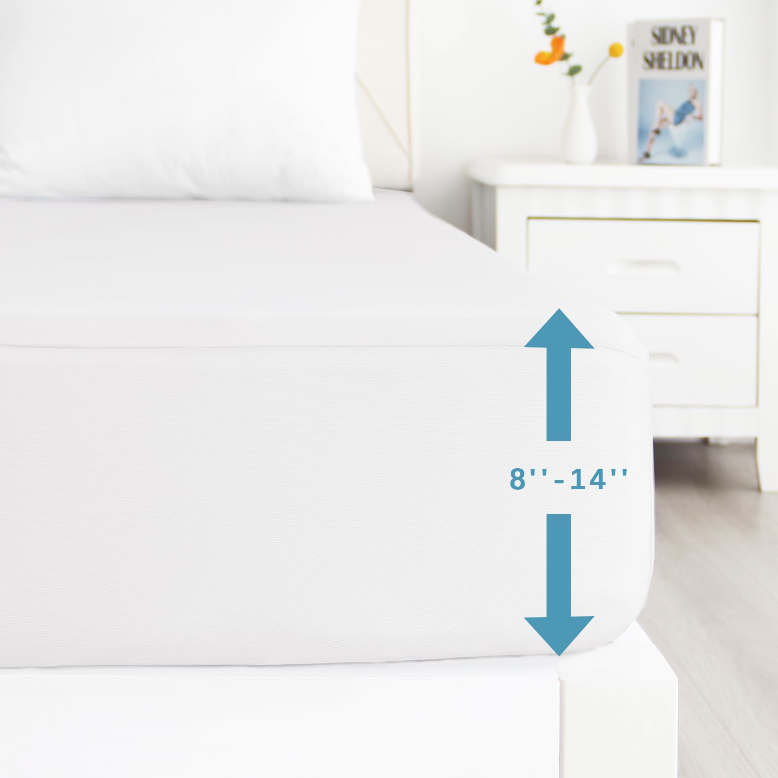 Biloban Twin Fitted Sheet 4 Pack, Twin Bedding Fitted Sheets Only With Deep Pocket Up To 14'', Bottom Sheet, Shrinkage & Stain R