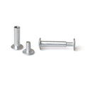 Trubind Aluminum Chicago Screw And Post Sets | 3/4 Inch Post Length | 3/16 Inch Post Diameter | Silver-Colored | 100 Screws And