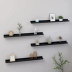 vidaXL Modern Black Wall Shelves- Durable MDF Construction, Set of 4, Stylish and Versatile, Easy to Clean.