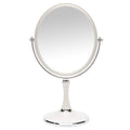 YEAKE Vintage Table Mirror with Stand 8-inch Double Sided Swivel 1X/3X Magnification Desk Mirror with Silver Style 13 Inch Heigh