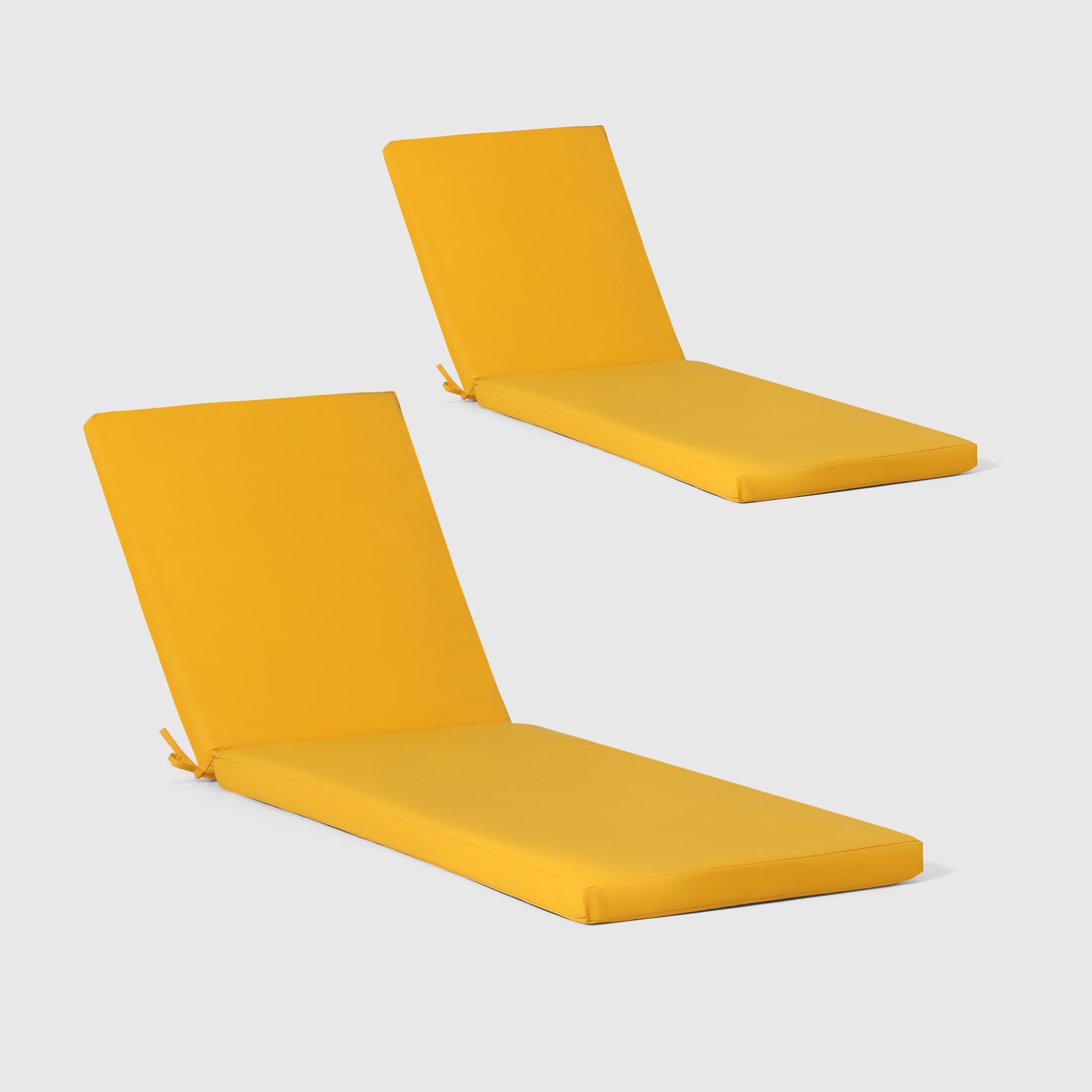 Westintrends Solace Outdoor Chaise Lounge Chair Cushions Set Of 2, 78' X 23', Yellow