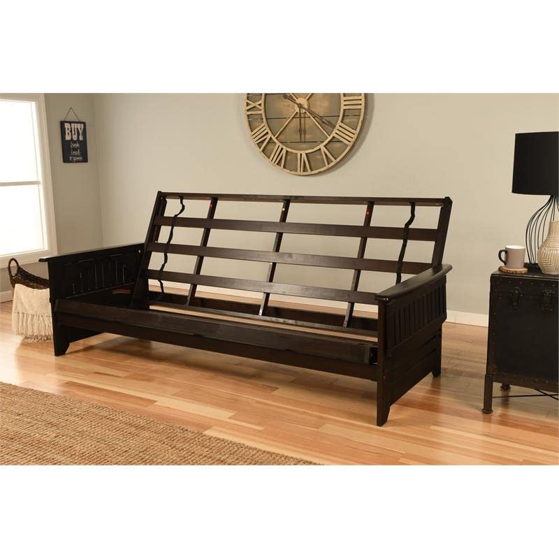 Kodiak Furniture Phoenix Queen-Size Espresso Wood Futon-Mocha Brown Mattress