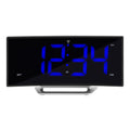 La Crosse Technology 617249 1.8 Curved Blue Digital Atomic Dual Alarm Clock, 6.60 L x 1.55 W x 3.45 H, Black