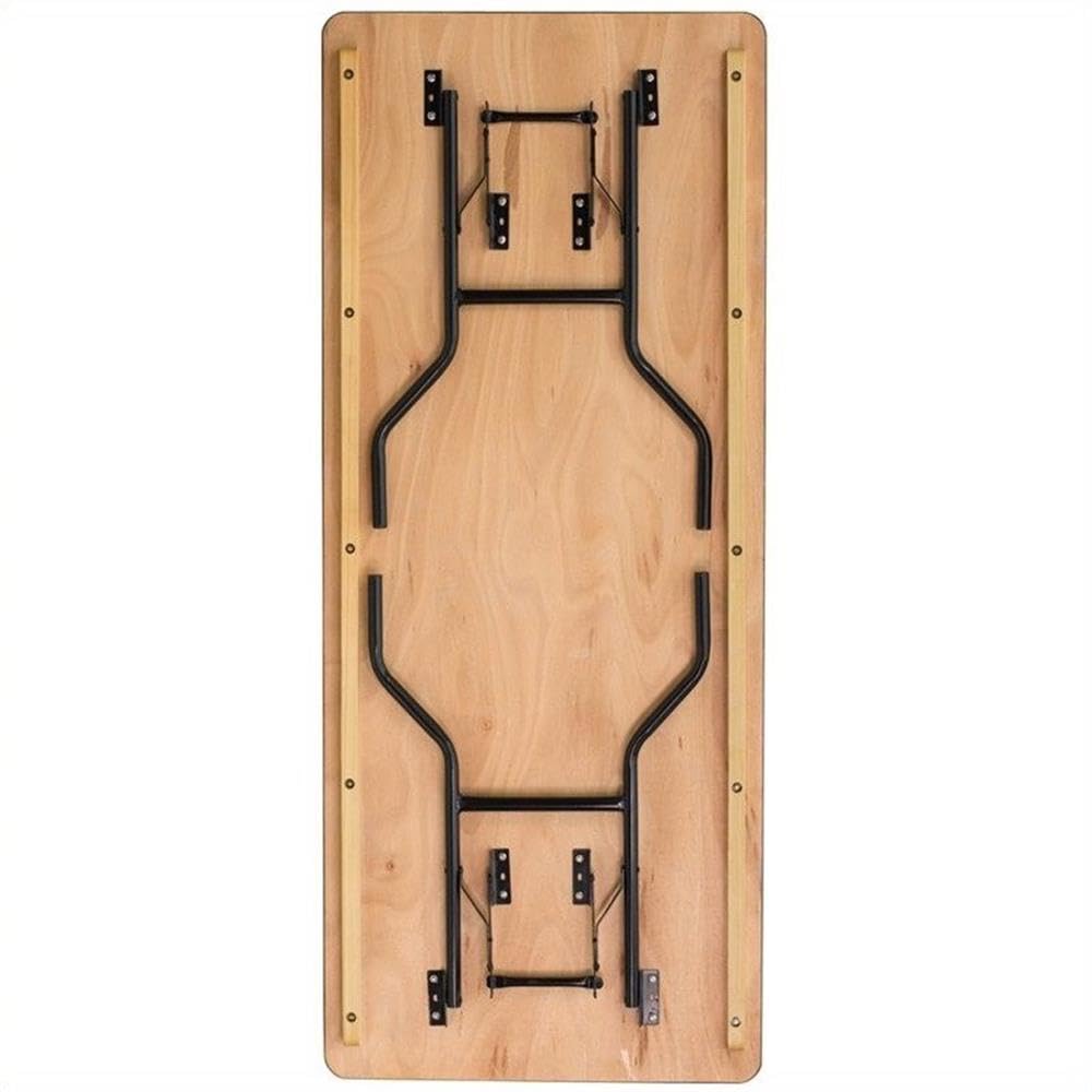 Flash Furniture Gael 8-Foot Rectangular Wood Folding Banquet Table with Clear Coated Finished Top