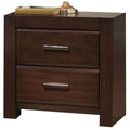 Acme Oberreit Square Wood 2-Drawers Bedroom Nightstand in Walnut