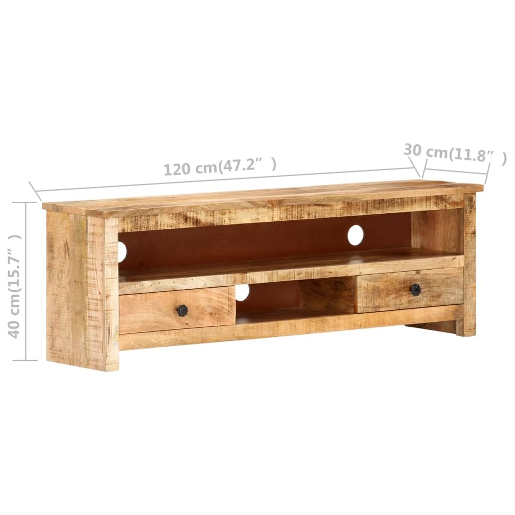 Furniking TV Cabinet 47.2x11.8x15.7 Rough Mango Wood (21,3kg)