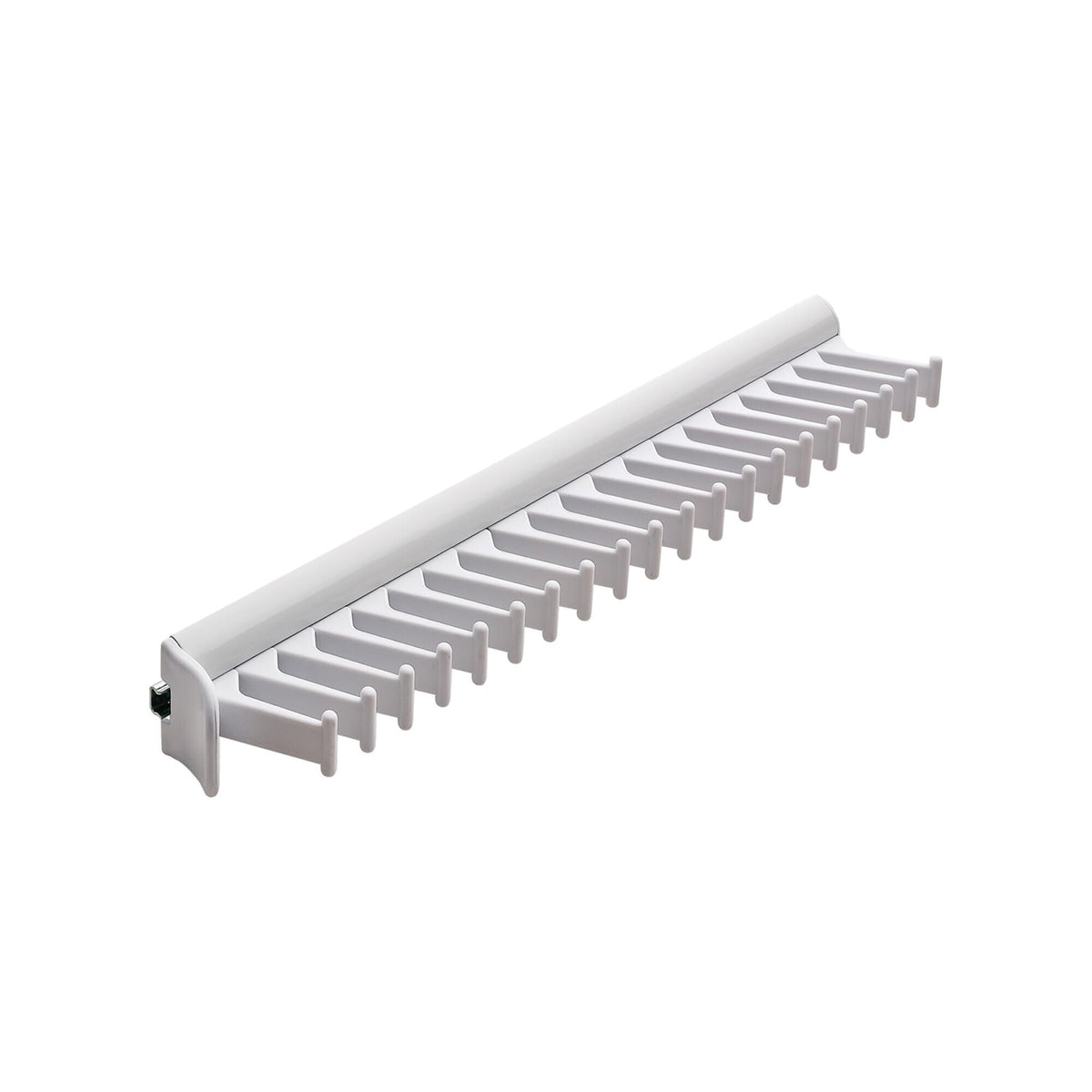 Brixwell QIL1002 Tie Rack, TAG Synergy Collection, 20 Hook, 14 1/8 With 3/4 extension slide, White White