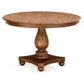 East West Furniture FE2-0N-TP Ferris Modern Dining Table - a Round Kitchen Table Top with Pedestal Base, 48x48 Inch, Sandblasting Antique Walnut