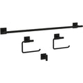 Franklin Brass Nash (4-Pack) Bathroom Set Matte Black 18 Towel Bar Rack w/ 6 Extender, Toilet Paper Holder, Hand Towel Holder, H