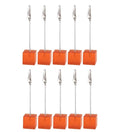 Xiaoyztan Xiaoyztan Orange Resin Cube Base Note Clip, Alligator Clip Card Table Stand Holder For Wedding Party Or Meeting Displa