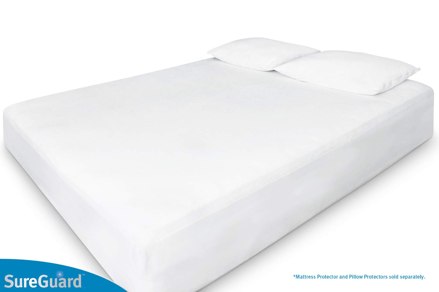Sureguard California King Mattress Protector - 100% Waterproof, Hypoallergenic - Premium Fitted Cotton Cover - Smooth