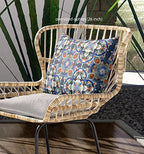 HomeRoots Broadcloth Blue Orange Cloverleaf Indoor Outdoor Throw Pillow