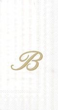 Ideal Home Range 3-Ply Paper Ivory Monogram, 16 Count Guest Towel Napkins Letter B