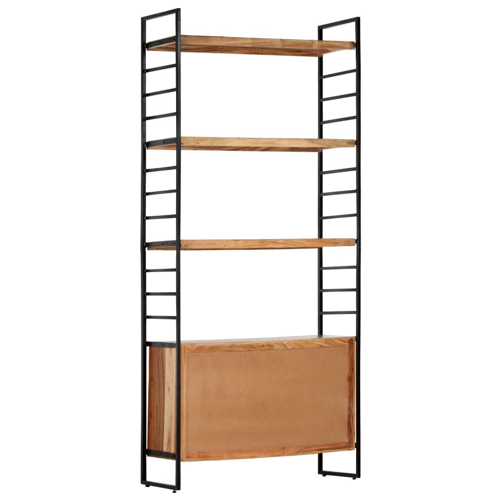 vidaXL 4-Tier Bookcase 31.5"x11.8"x70.9" Solid Acacia Wood