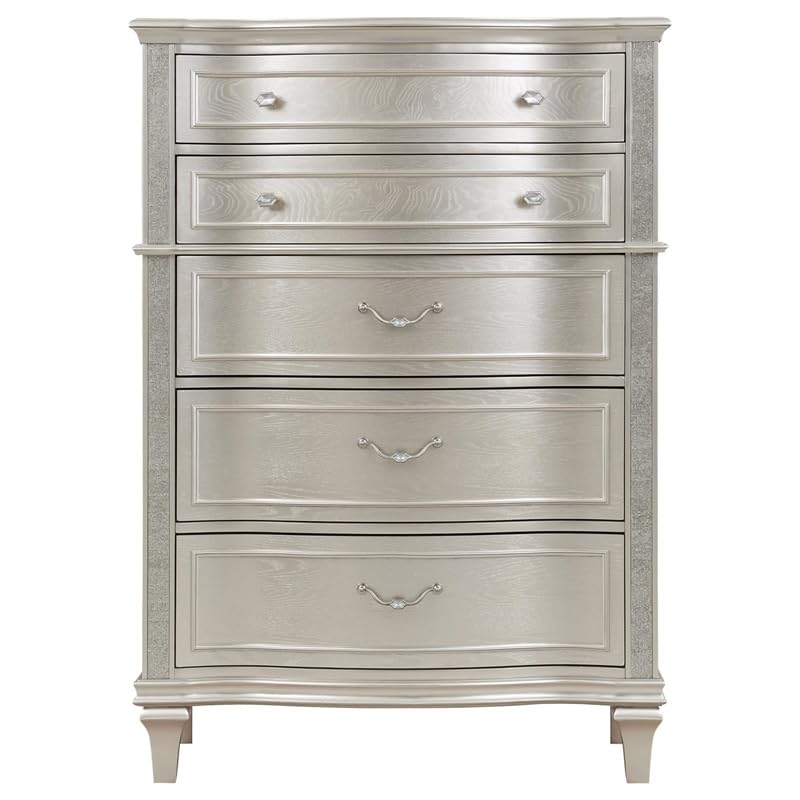 Coaster Home Furnishings Evangeline 6-Drawer Chest Silver Oak