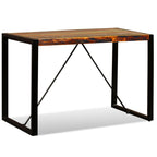vidaXL 47.2" Solid Reclaimed Wood Dining Table with Powder-Coated Steel Legs - Unique, Eco-Friendly, Easy Assembly, Industrial Style Kitchen Furniture