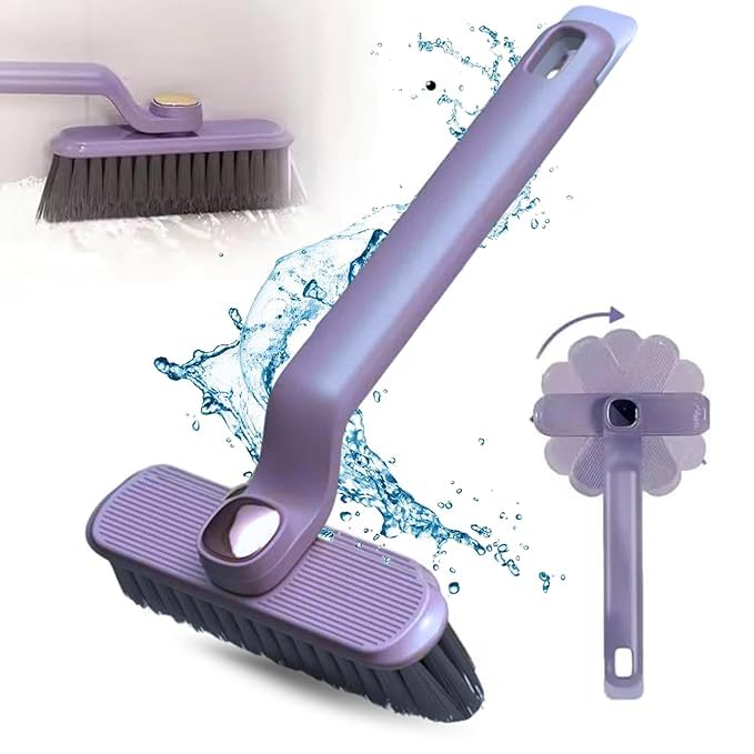 FLIZZOW MultiFunction Bathroom Cleaning Brush, Tiles Cleaning Brush, Hard Bristle Rotating Crevice Gap Cleaning Brushes for Bat