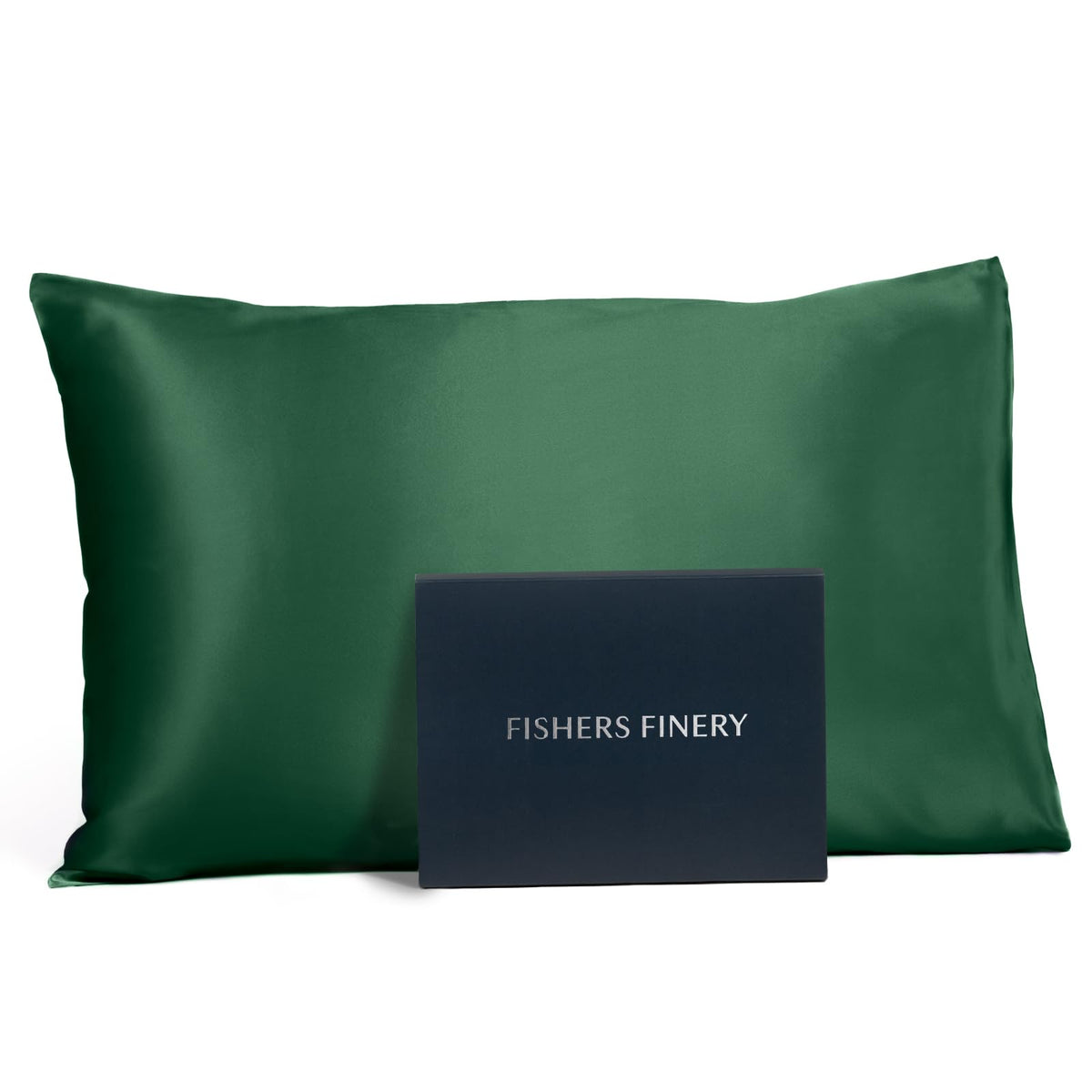 Fishers Finery 25Mm 100% Pure Mulberry Silk Pillowcase, Good Housekeeping Winner (Dark Green, Standard)