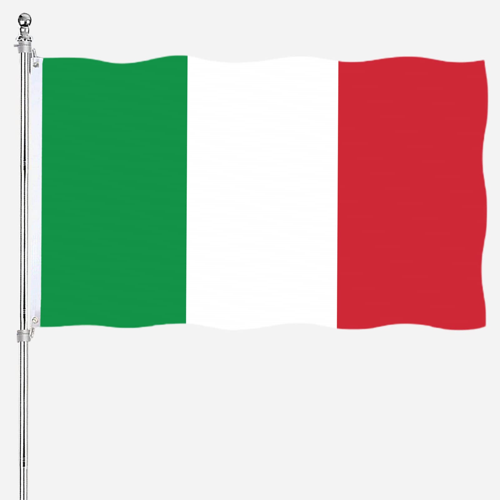 Italian Italy Flag 3X5 Double Sided Outdoor National Flags Heavy Duty 3 Ply Thick Nylon Material With 2 Metal Grommets 4 Rows Of