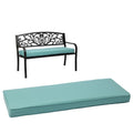 Aoodor Patio Bench Cushion Outdoor Olefin Fabric Slipcover Sponge Foam 46.5    X 17.7    X 3    - Blue
