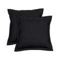 European Square Pillow Shams Set Of 2 Black 600 Thread Count 100% Egyptian Cotton Pack Of 2 Euro 24X24 Black Pillow Shams Cushio