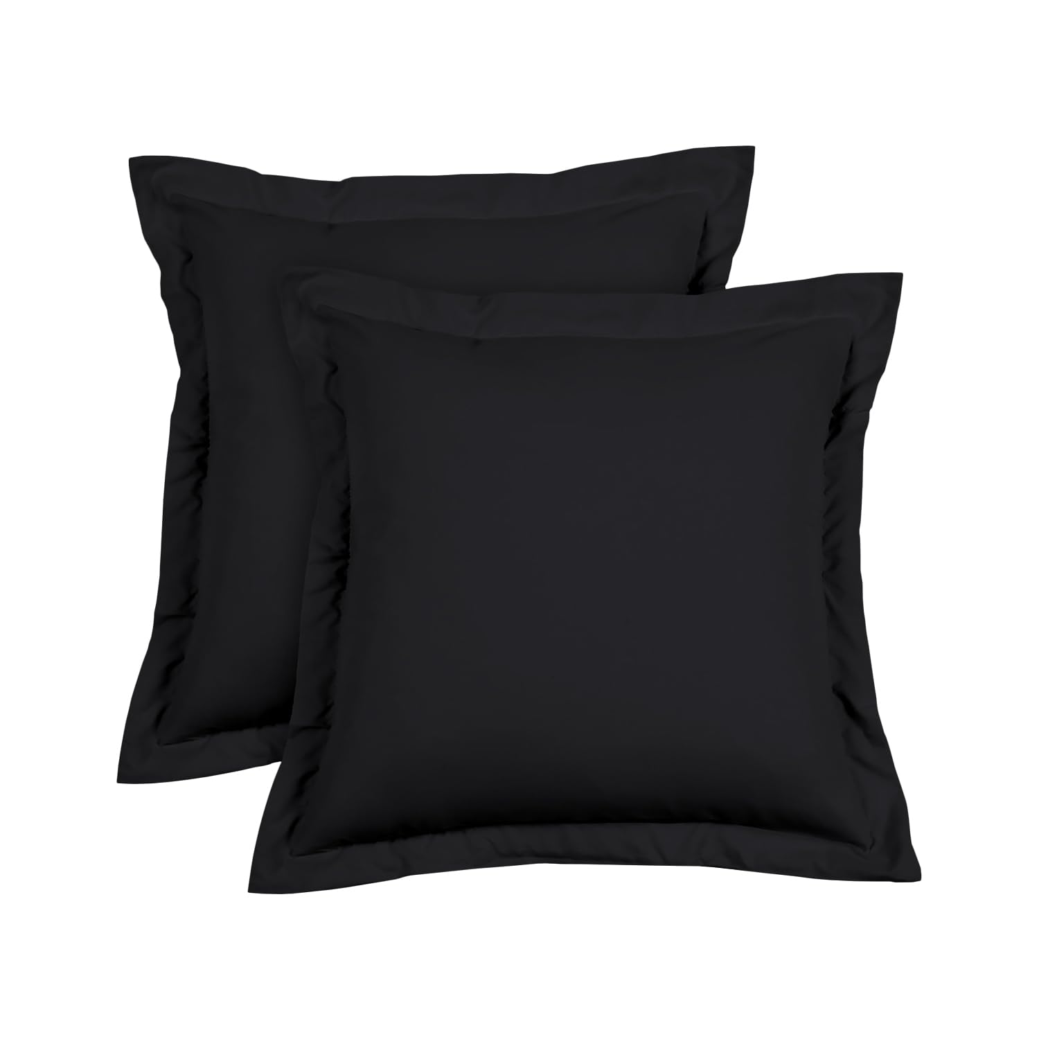 European Square Pillow Shams Set Of 2 Black 600 Thread Count 100% Egyptian Cotton Pack Of 2 Euro 26X26 Black Pillow Shams Cushio