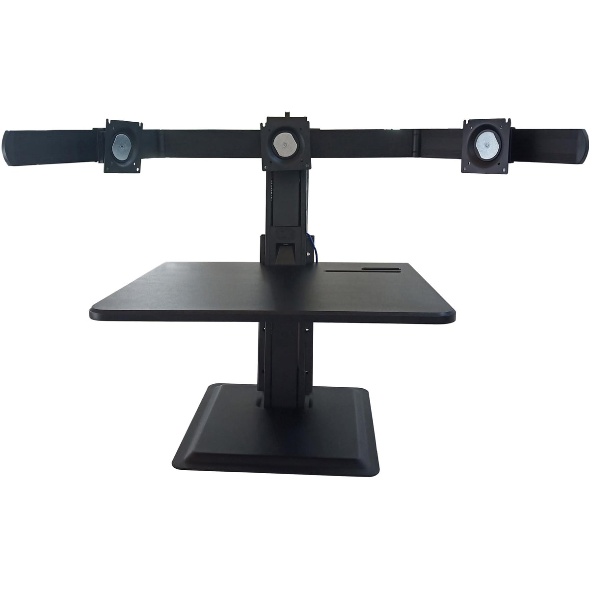 Lorell Adjustable Desk Riser, Black, Holds 3 Monitors