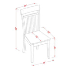 East West Furniture LYCA7-CAP-W Lynfield 7 Piece Set Consist of a Rectangle Dining Table with Butterfly Leaf and 6 Kitchen Chairs, 36x66 Inch, Cappuccino