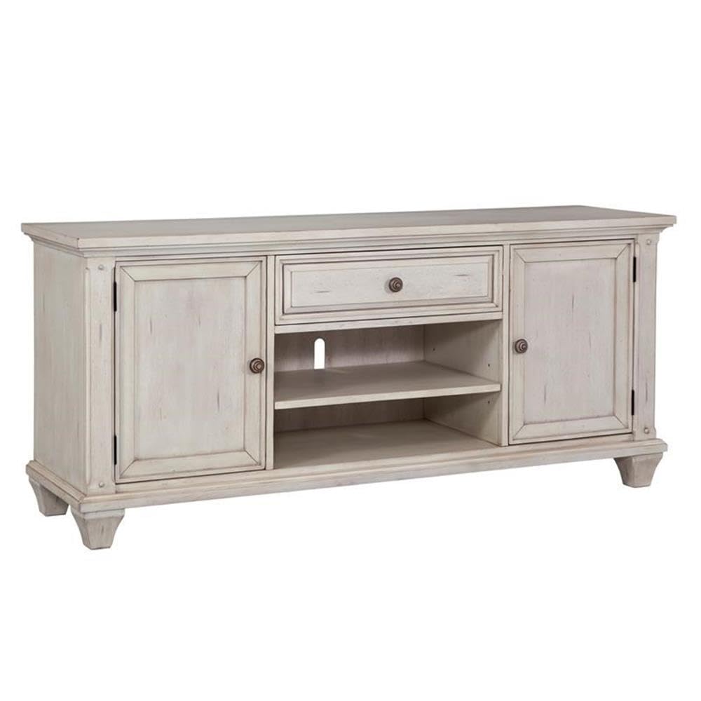 American Woodcrafters Sedona Off White Vintage Style 66-Inch Wood Tv Console