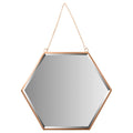 Koyal Wholesale Rose Gold Beveled Hexagon Mirror for Wall Decor, Modern Hanging Home D  cor, 12 Inch Wall Mirror
