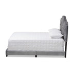 Baxton Studio Embla Modern and Contemporary Gray Velvet Fabric Upholstered Queen Size Bed