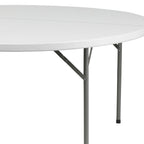 Flash Furniture Elon 5-Foot Round Granite White Plastic Folding Table