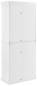 Crosley Furniture Cecily Tall Pantry Storage Cabinet With Shelves For Kitchen Or Laundry Room, White/Matte Black